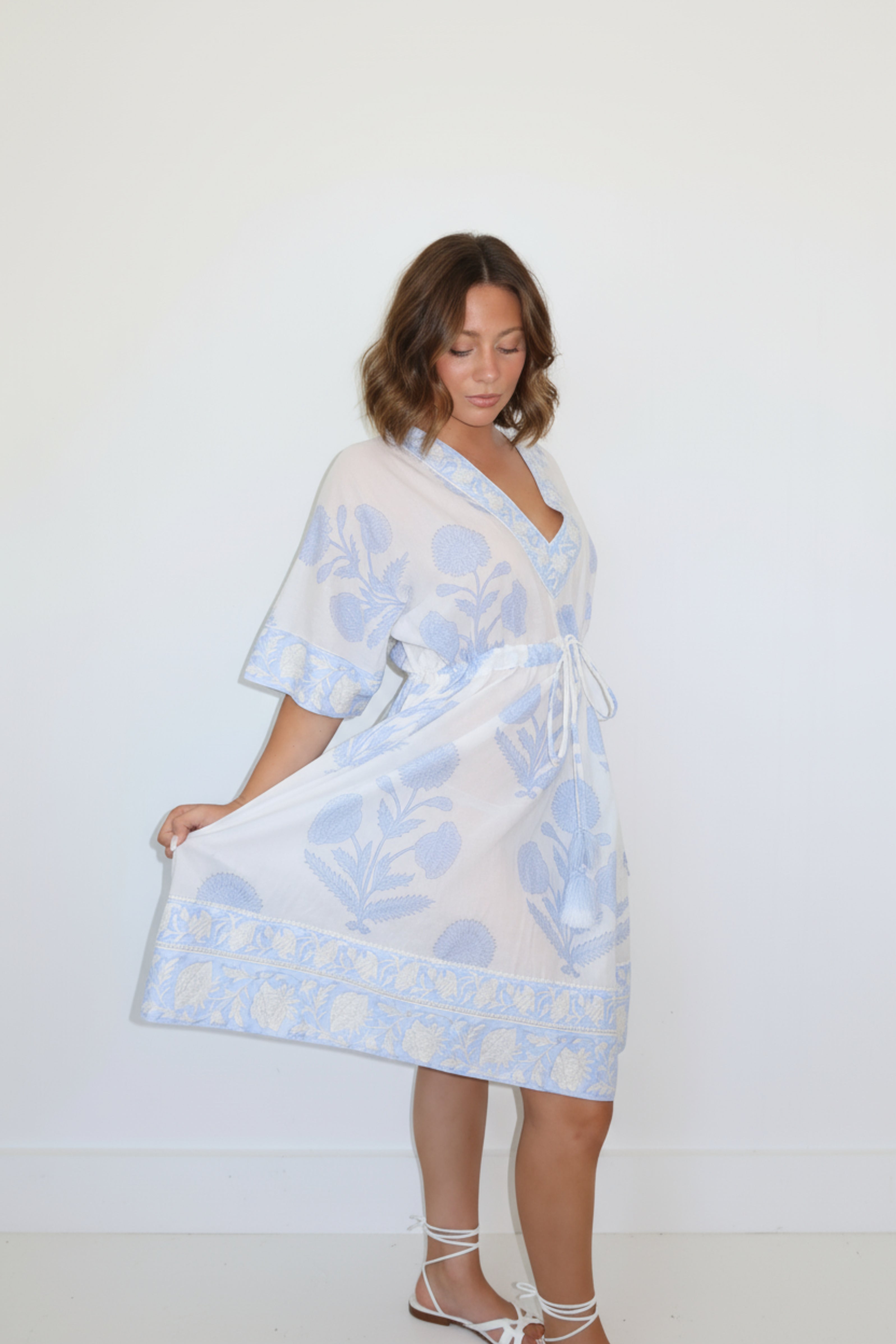 Savannah Mini Dress in Buta Blue