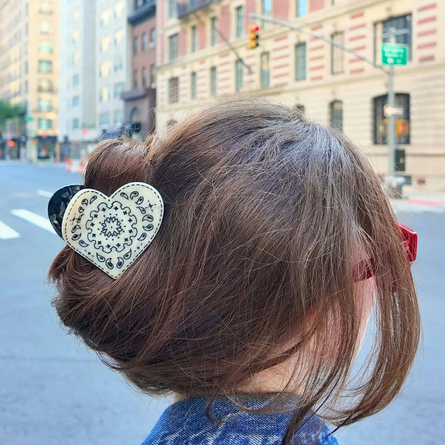 Paisley Heart Claw Clip