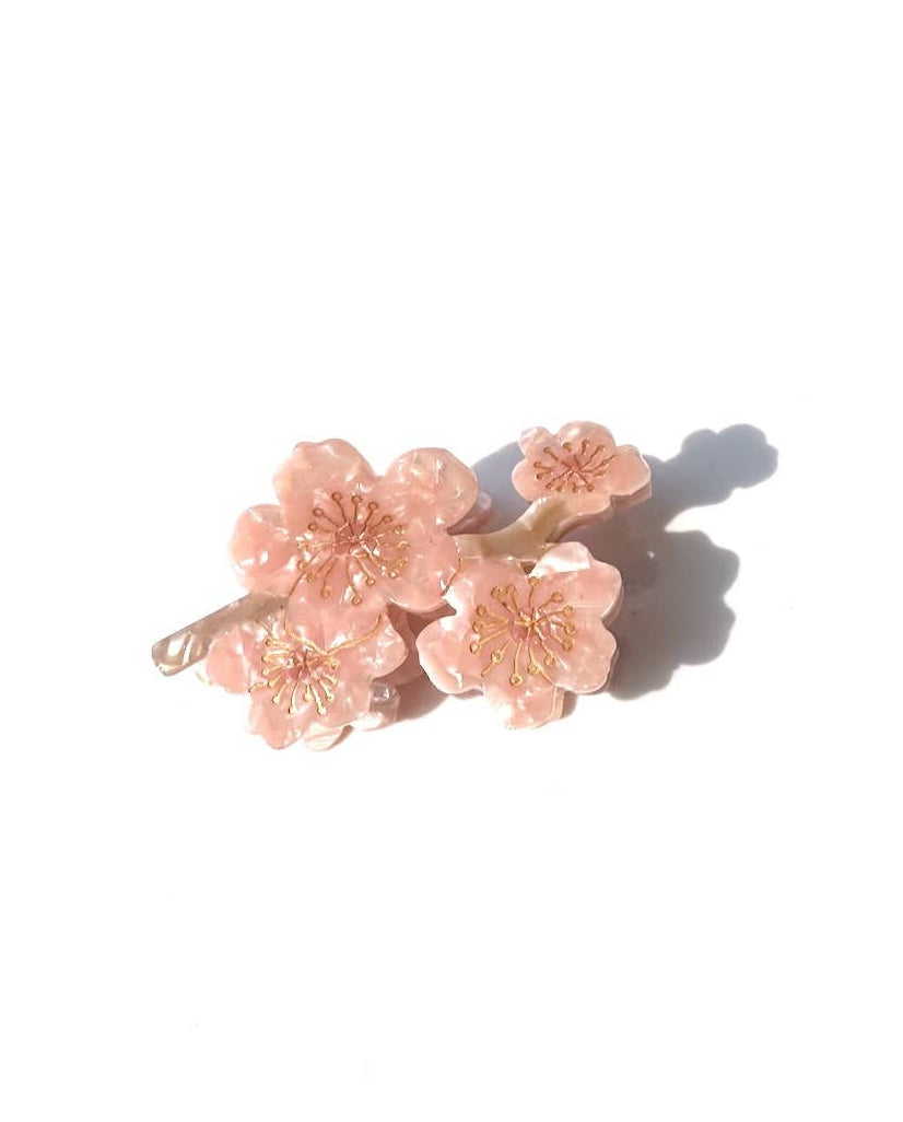 Hand Painted Cherry Blossoms Flower Claw Clip