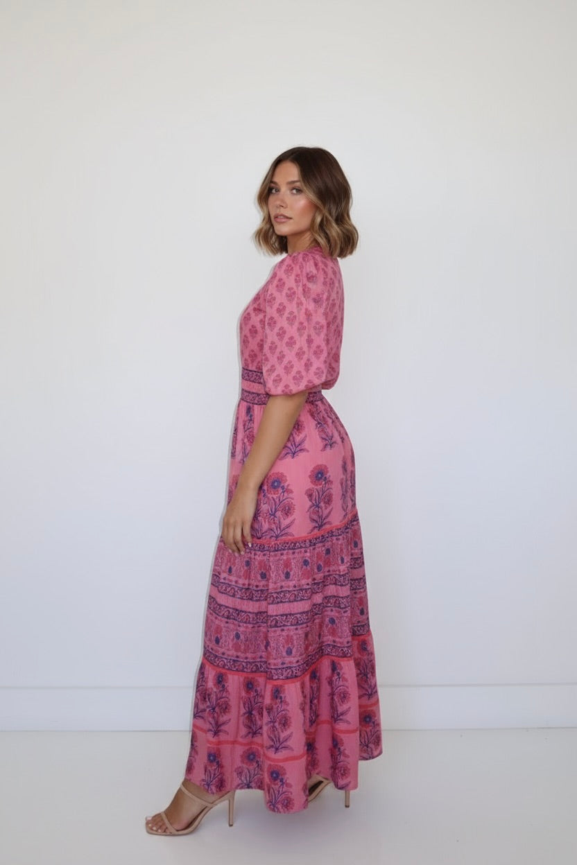 Alli Dress in Pink Sand