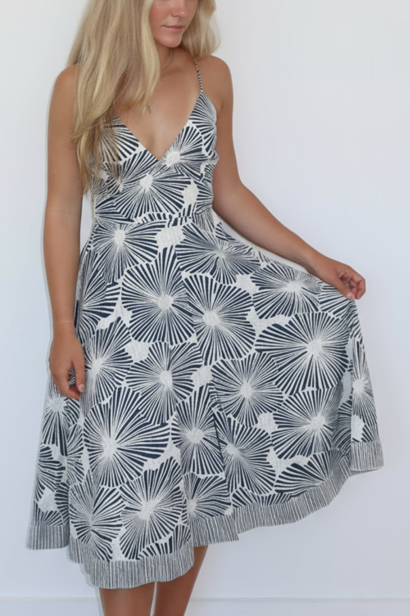 Isabella Midi Dress in Blue Nova