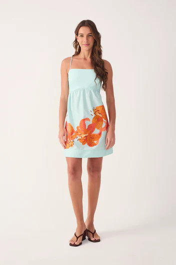 Blue Lily Tricoline Mini Dress