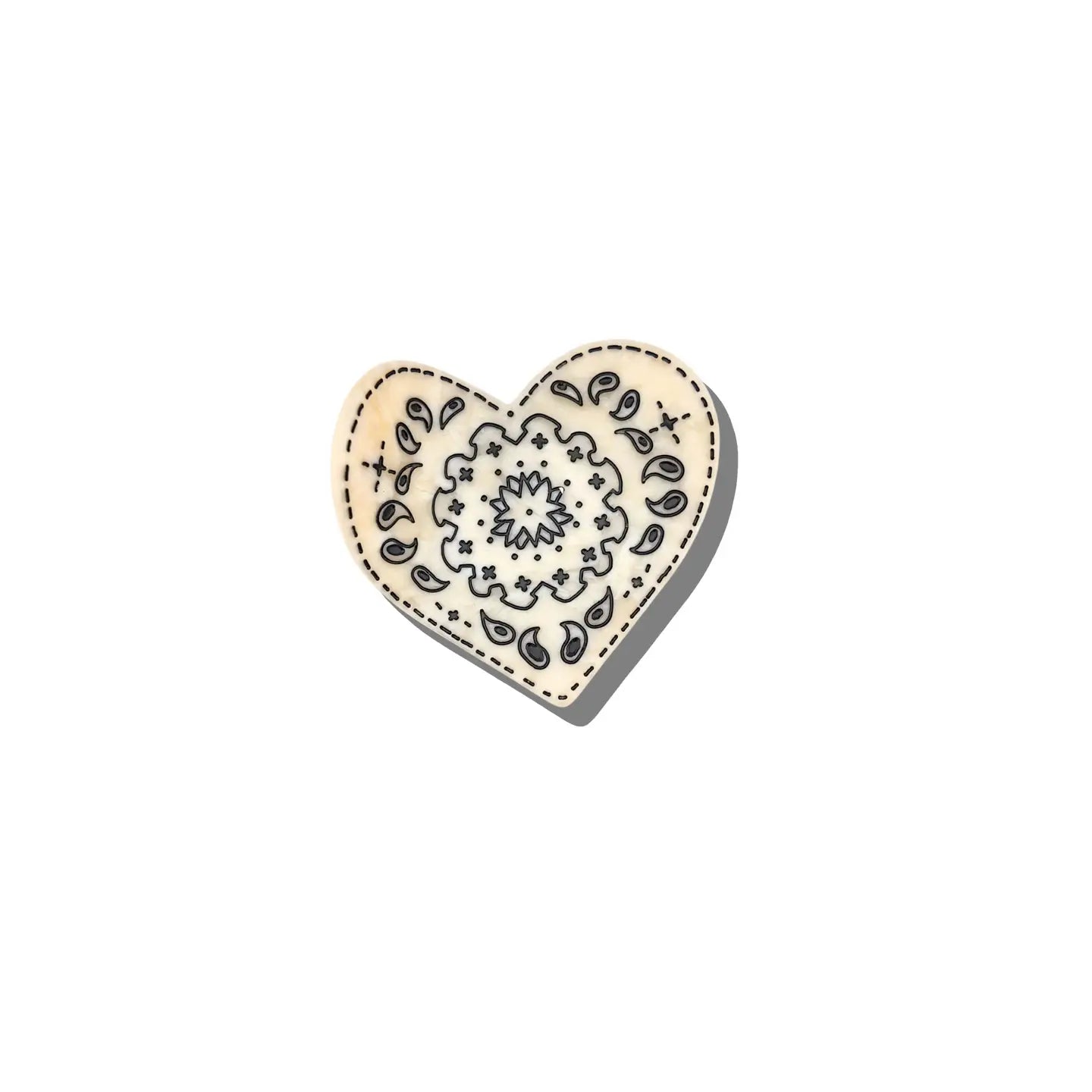 Paisley Heart Claw Clip