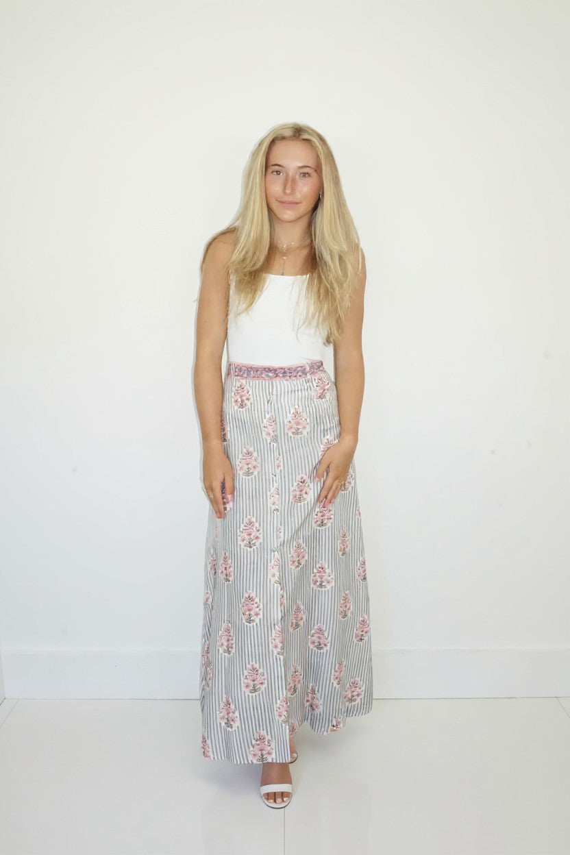 Suhasi Skirt in Blush Bay Stripe