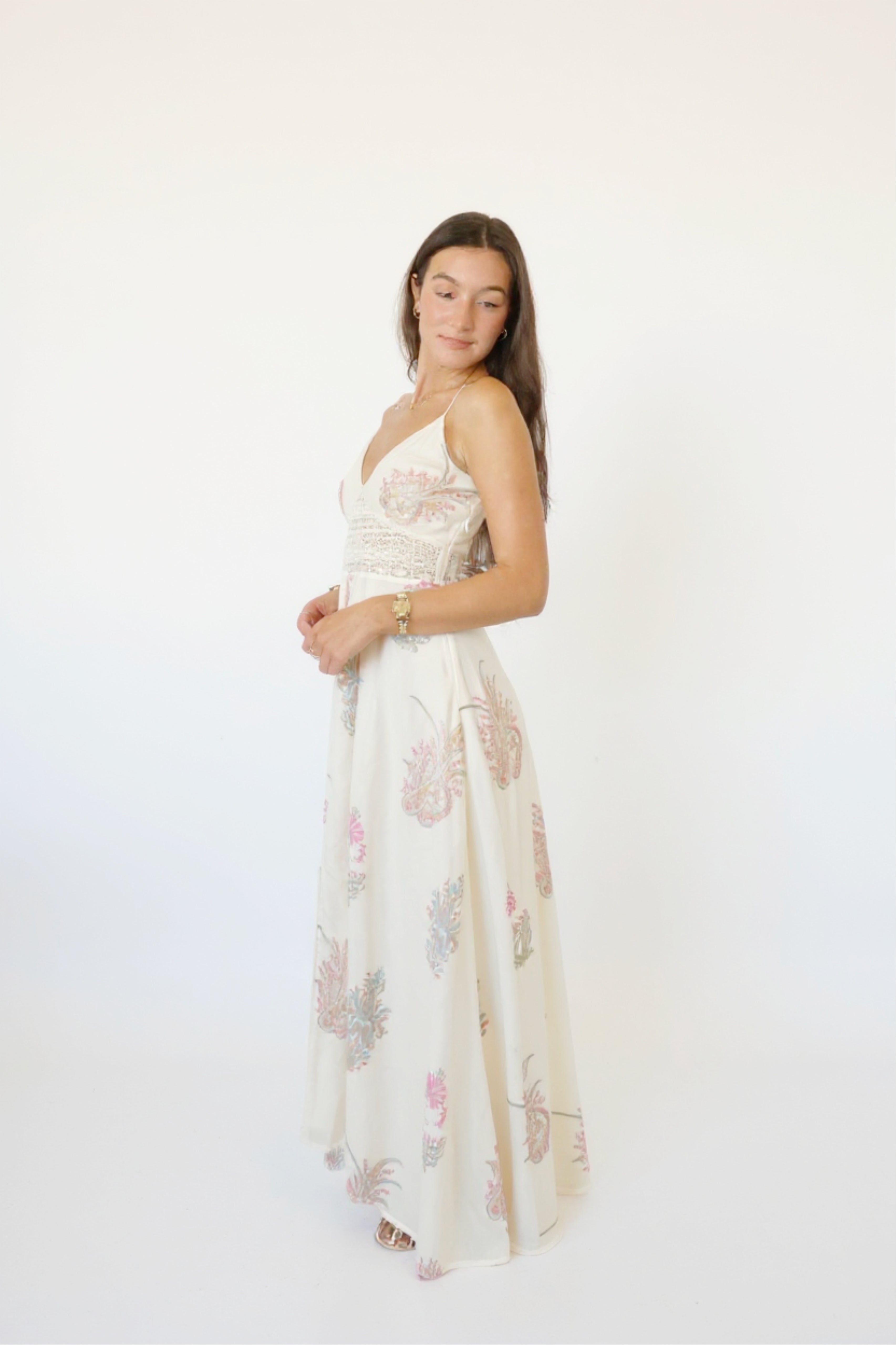 Isabella Dress in Pastel Paisley