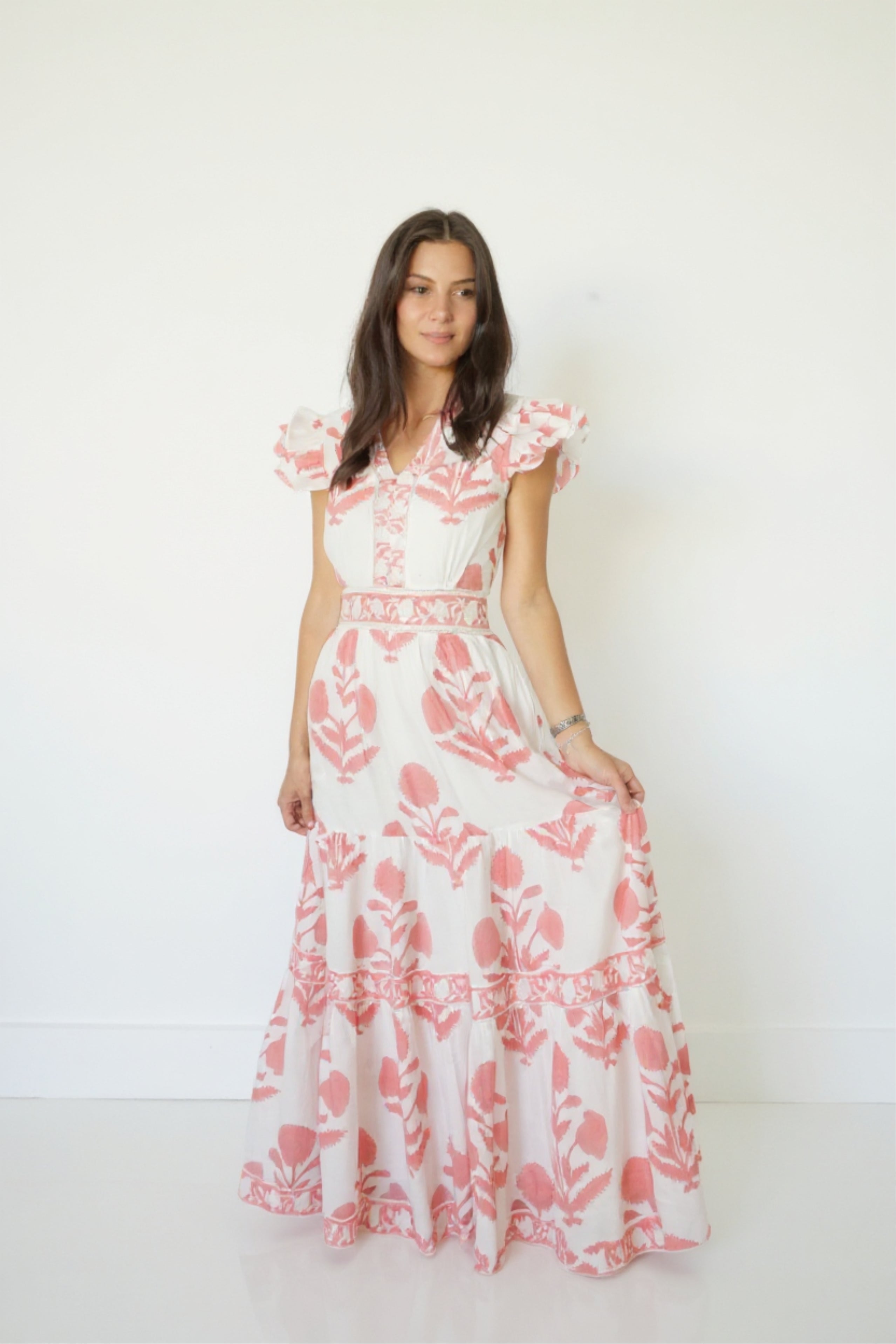 Percy Dress in Buta Pink