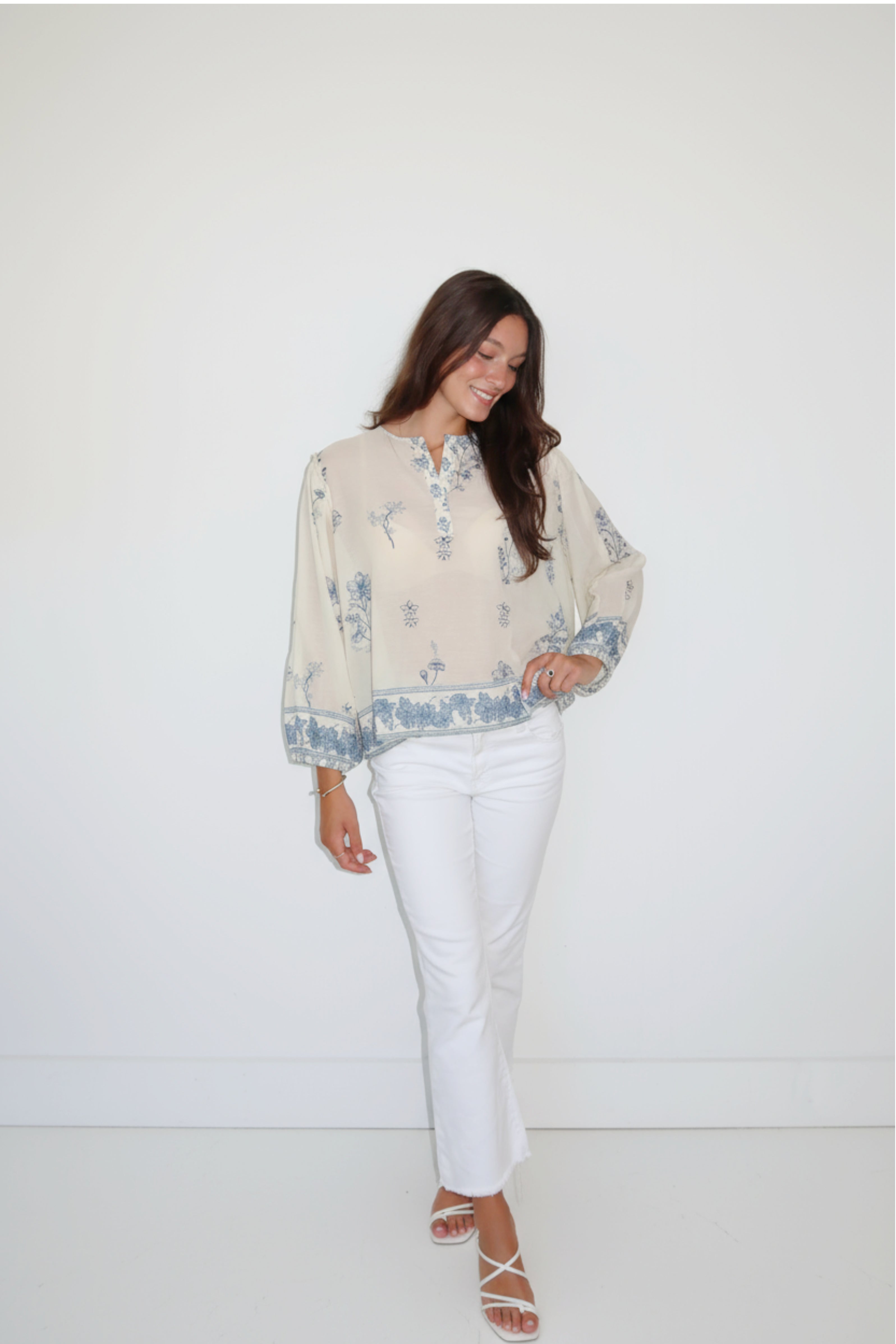 Jolie Top in Sea Spray Floral