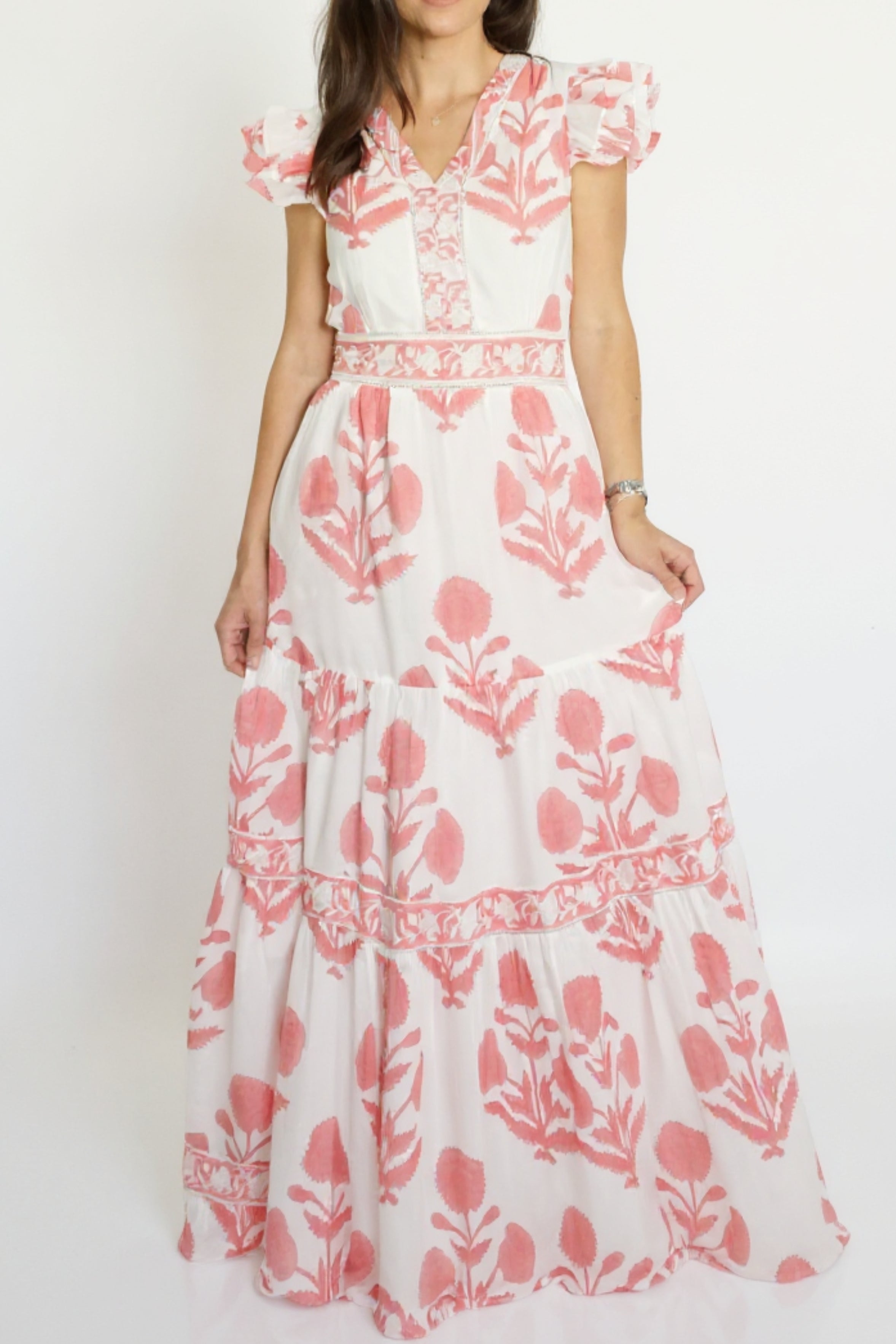 Percy Dress in Buta Pink