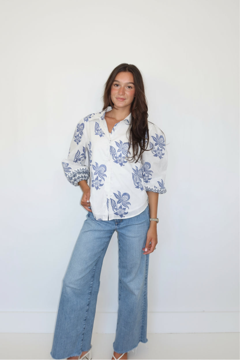 Blaine Top in Seaside Bloom