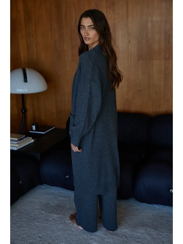 Knit Ribbed Duster Cardigan Sweater