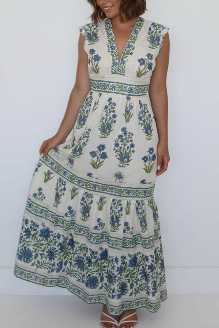 Solace Dress in Blue Bloom