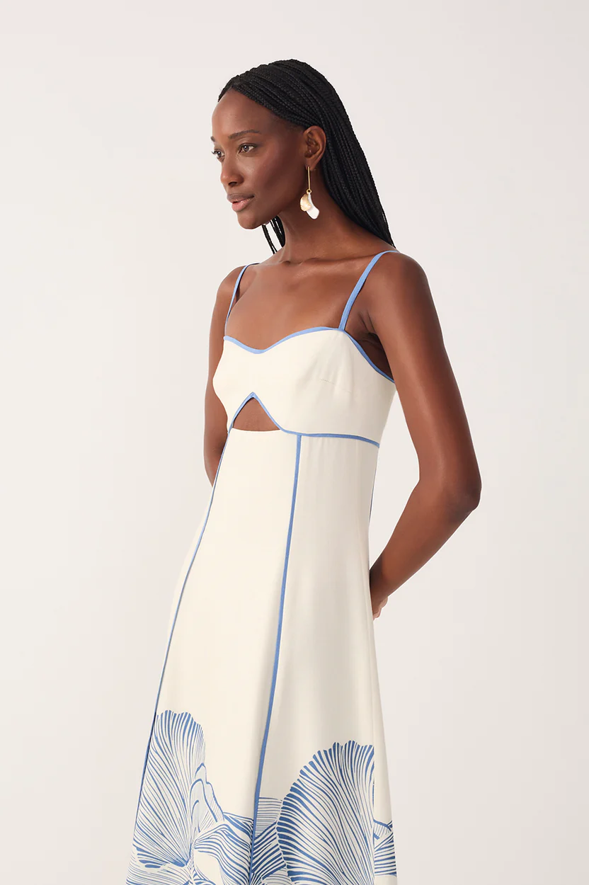 Mergulho Cut Out Linen Dress