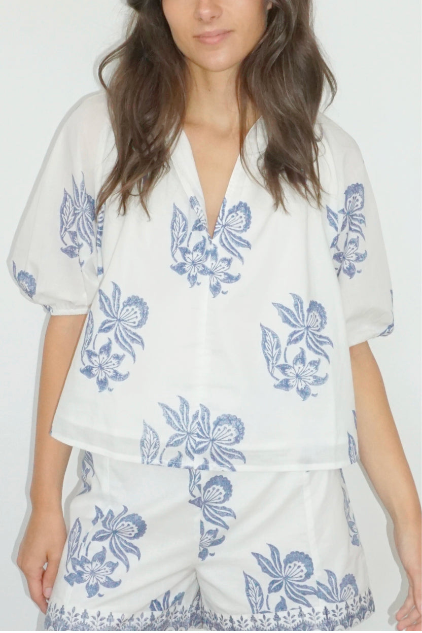 Charli Top in Seaside Bloom