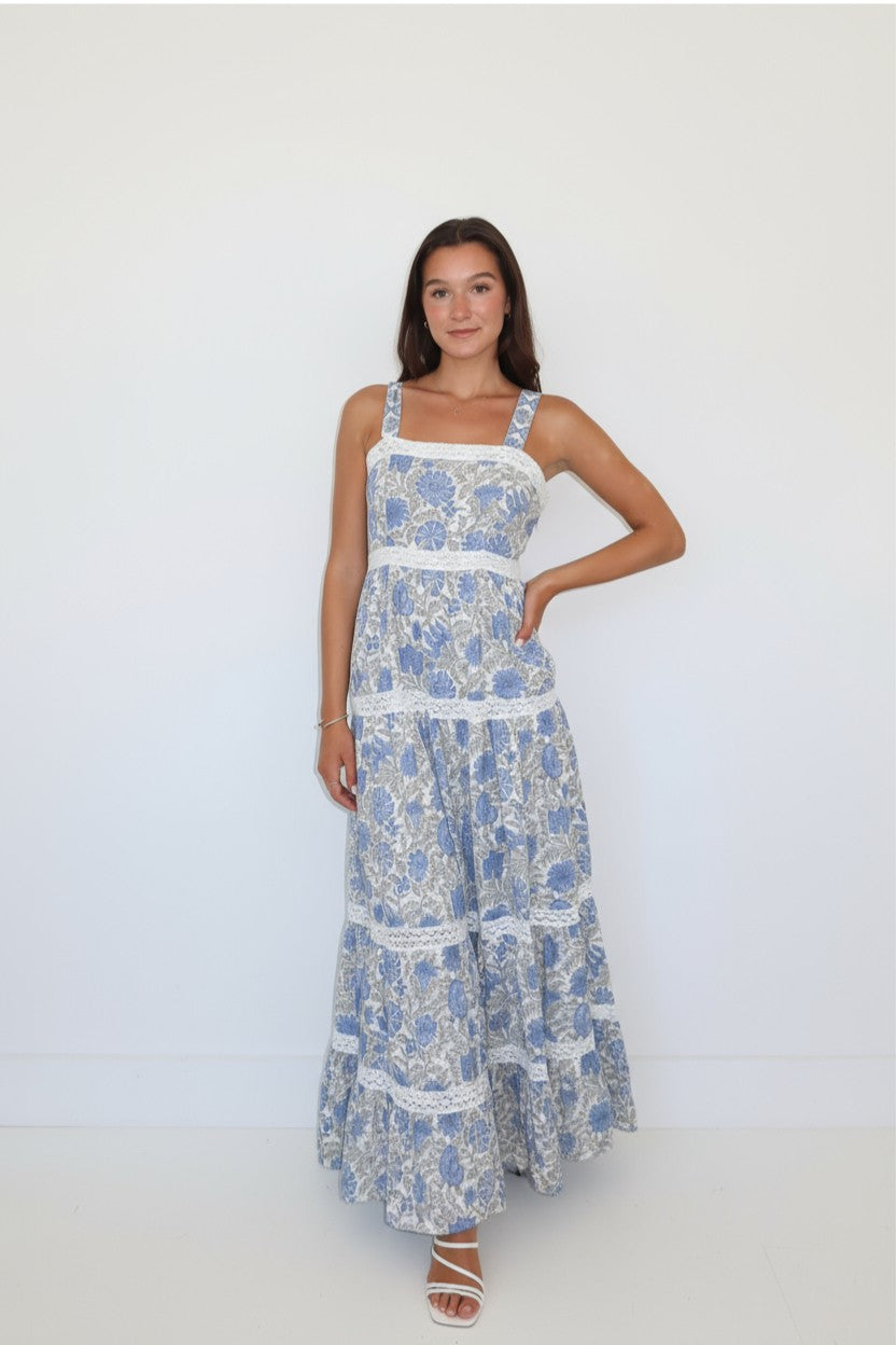 Halo Maxi Dress in Peacock Blue
