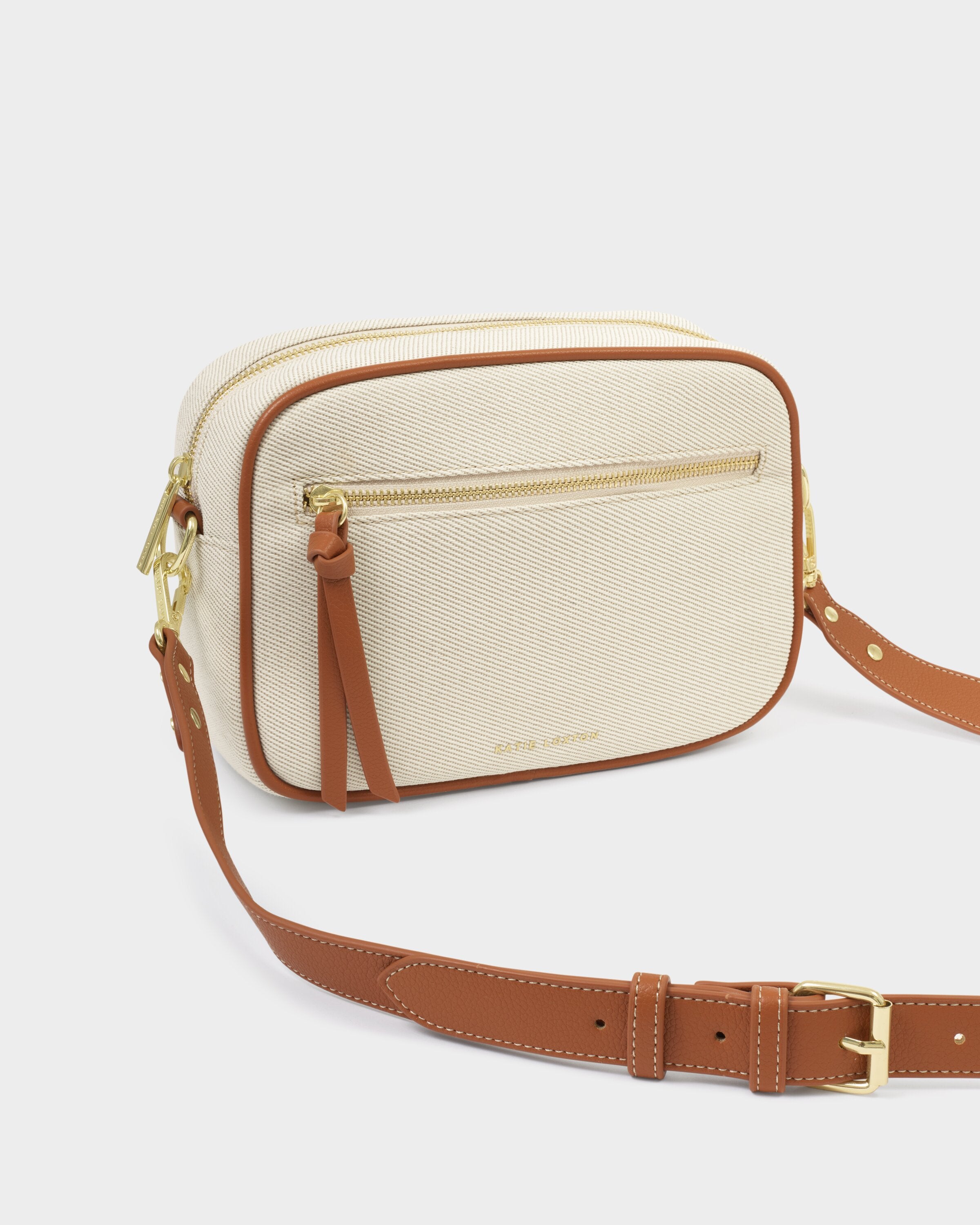 Hallie Crossbody Bag Canvas Cognac