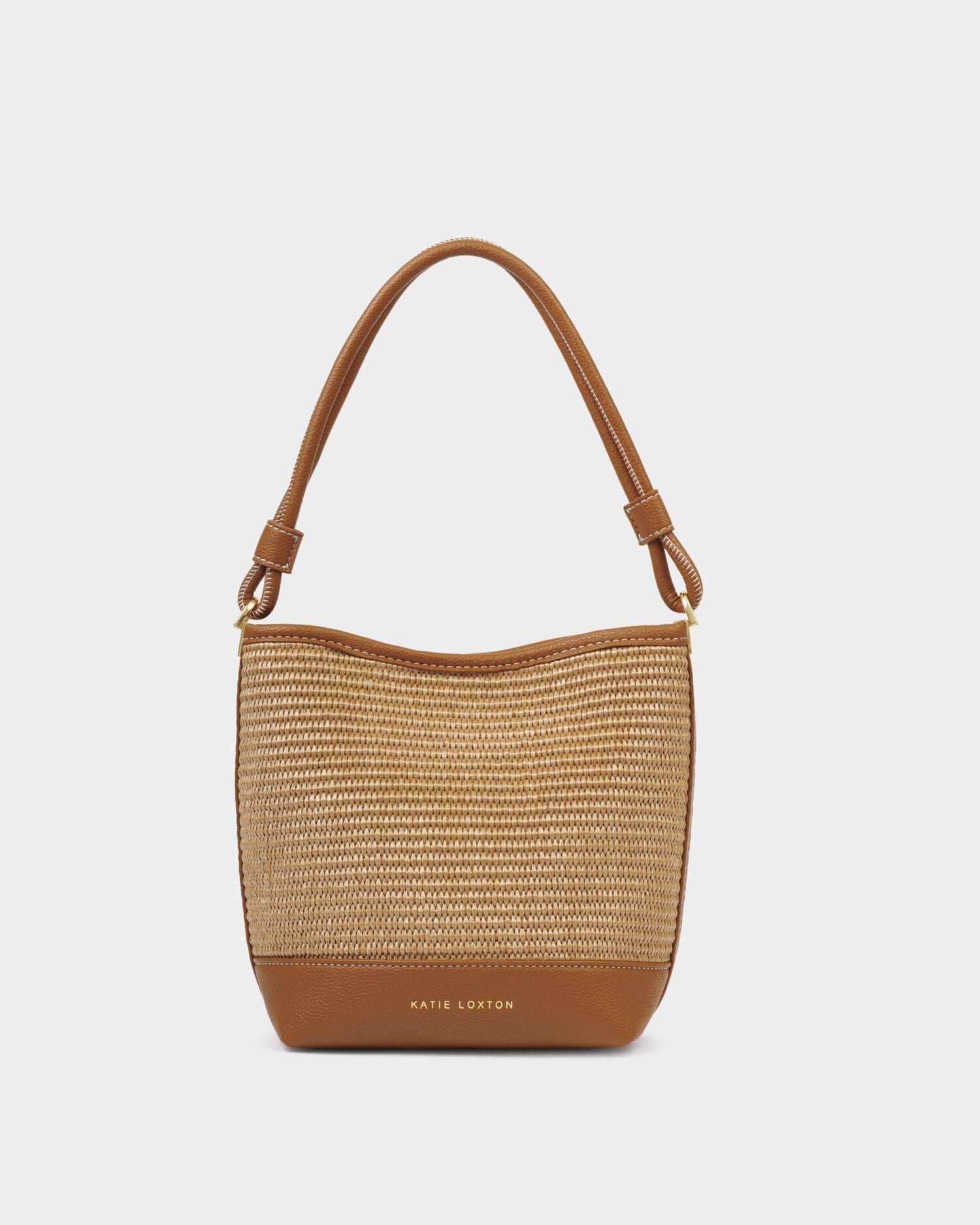 Sorrento Bucket Bag Raffia - Cognac