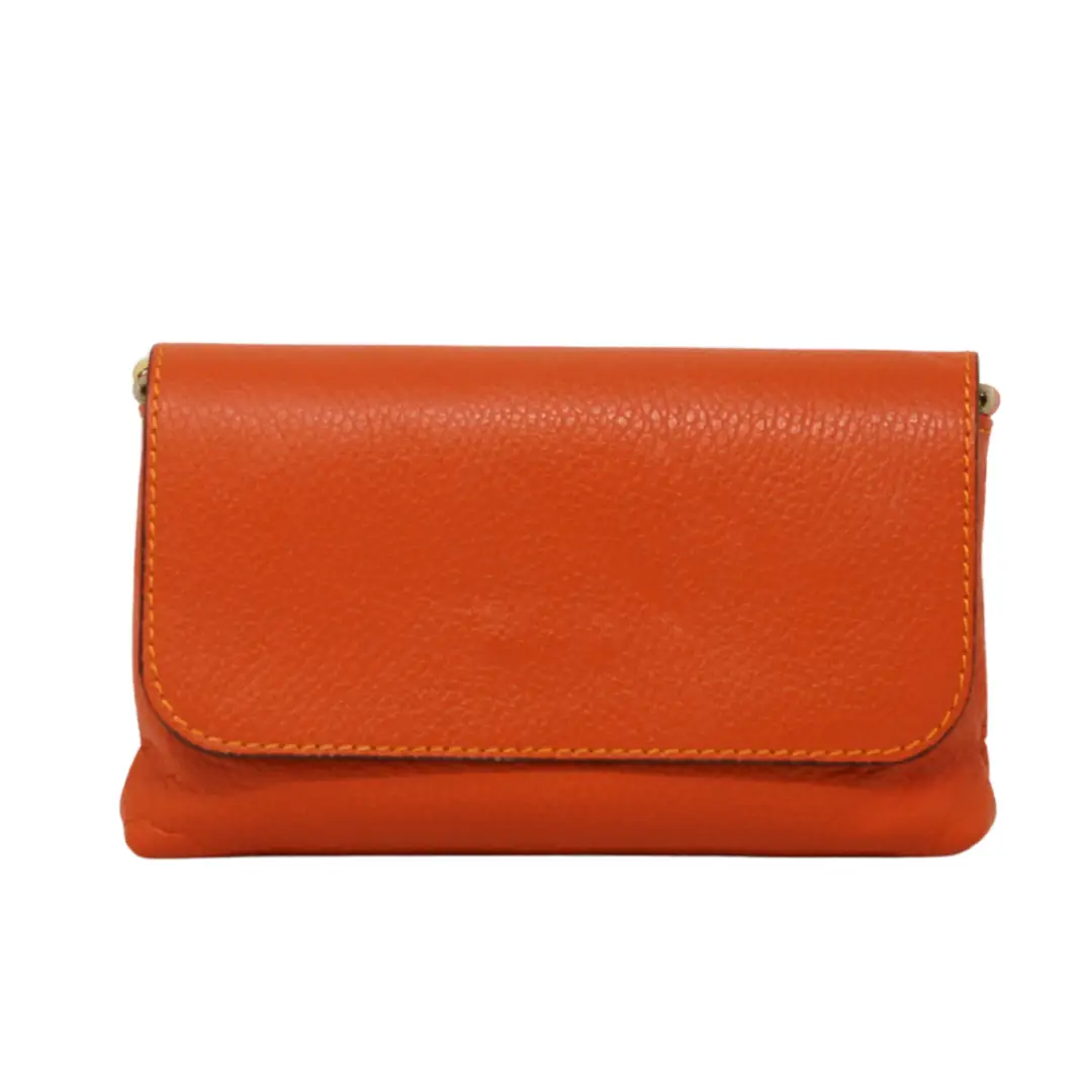 Genuine Italian Leather Crossbody Clutch