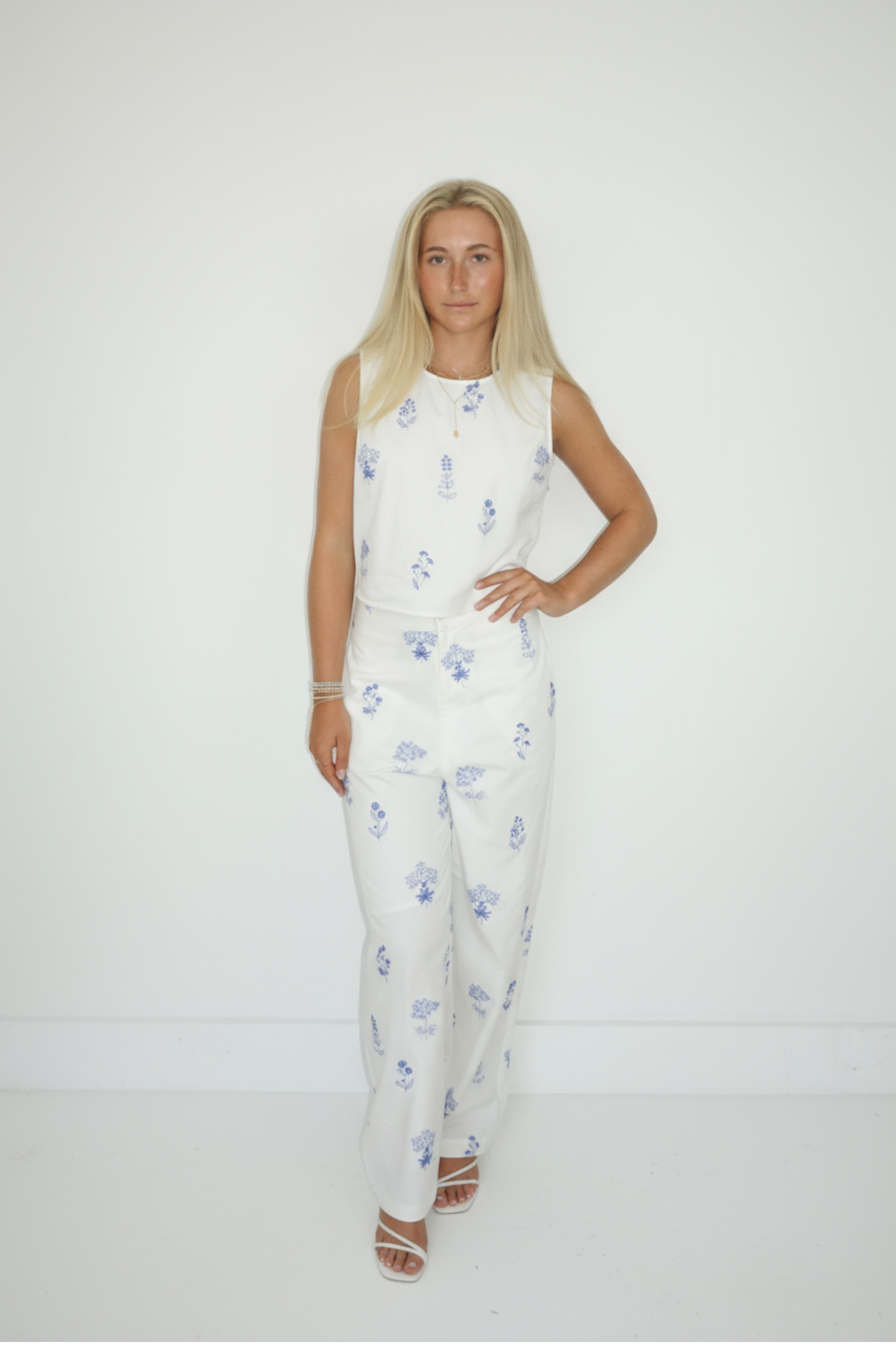 Anne Top in Soft Blue Stitch
