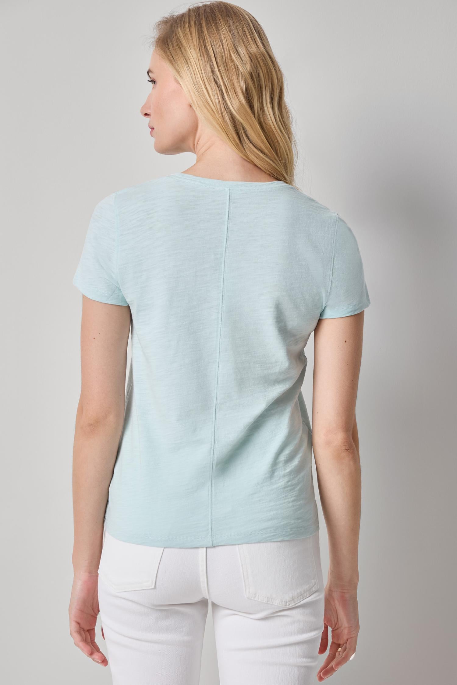 Short Sleeve Back Seam Crewneck Shirt