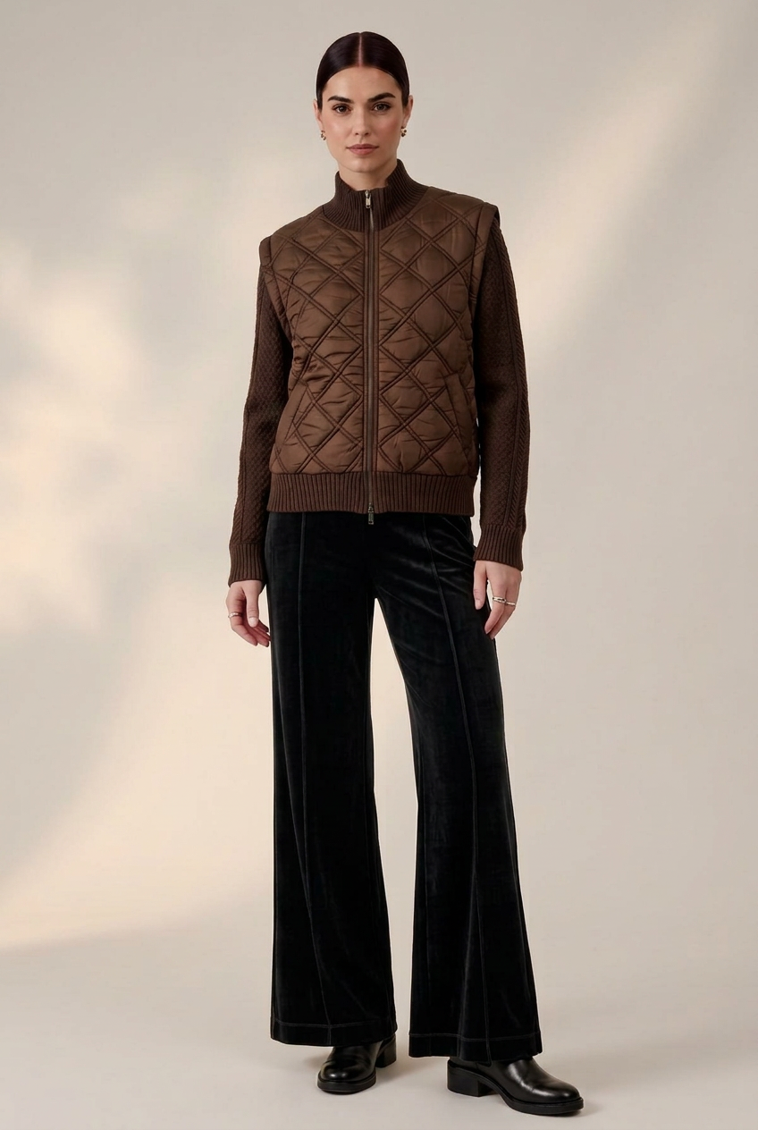 Woven Combo Sweater Jacket