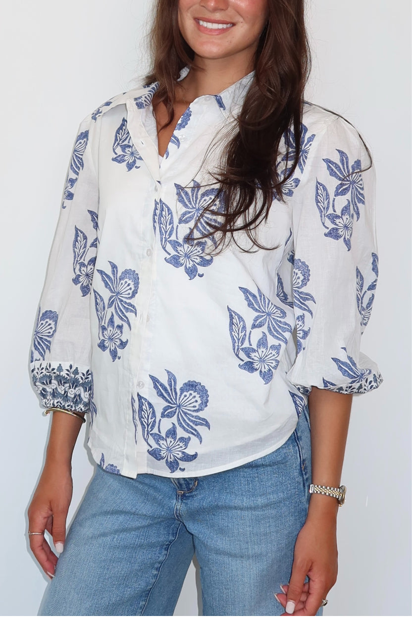 Blaine Top in Seaside Bloom