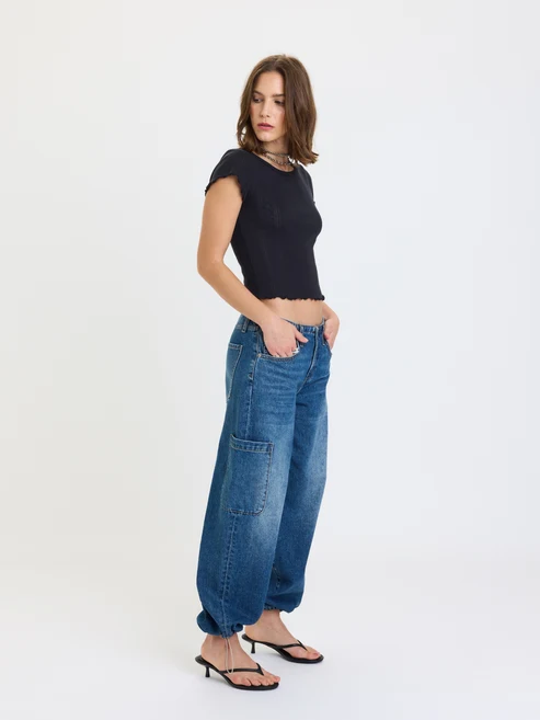 Mirage Mid Rise Cargo Harem Jean