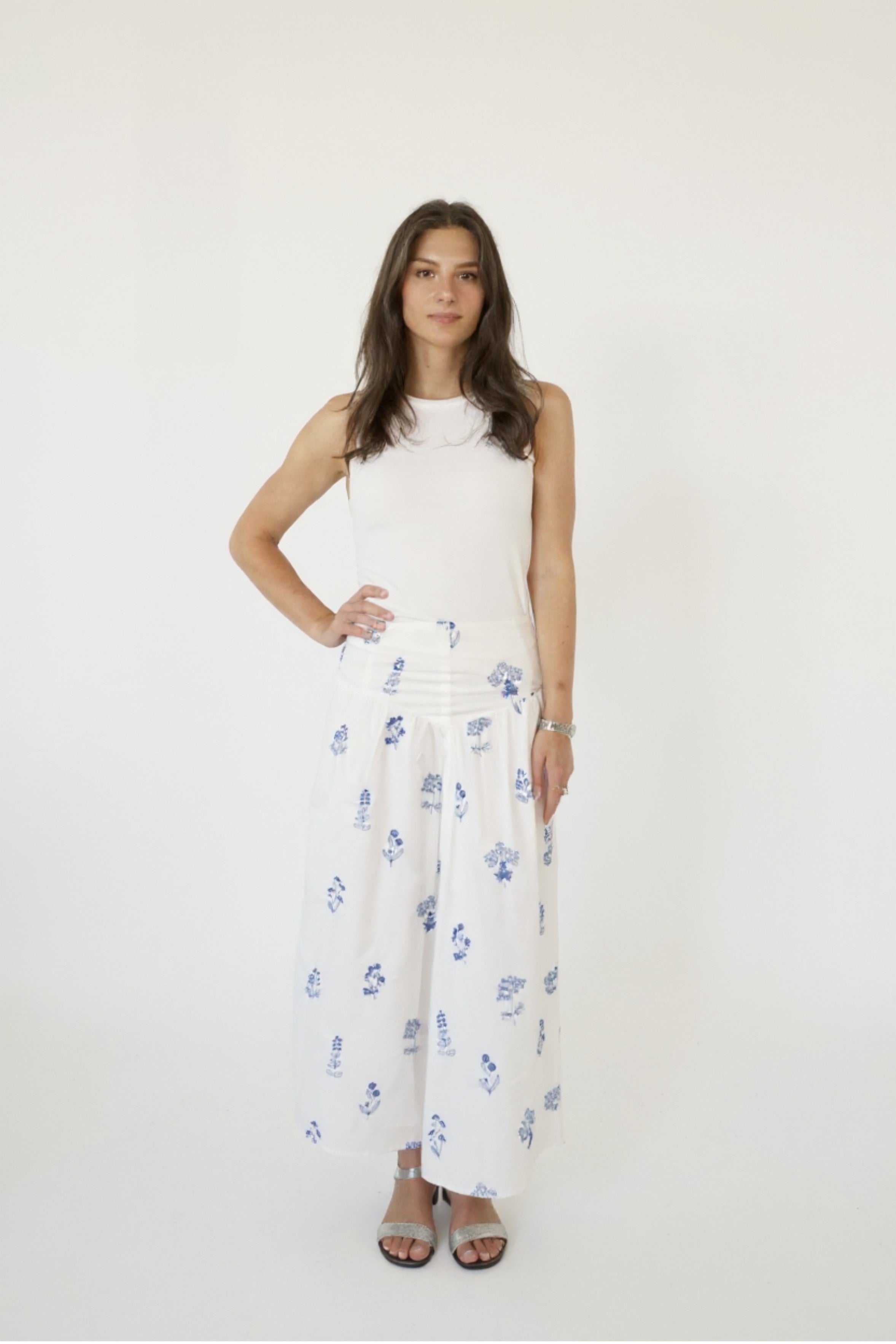 Odessa Skirt in Soft Blue Stitch