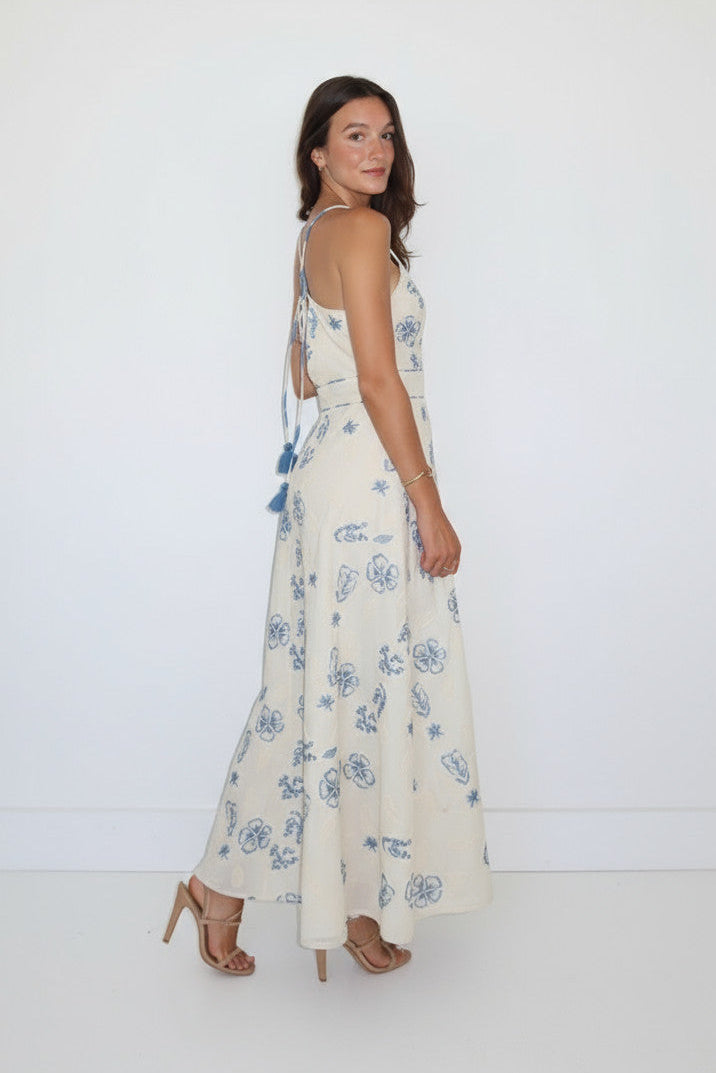 Isabella Dress in Salt Air Embroidery