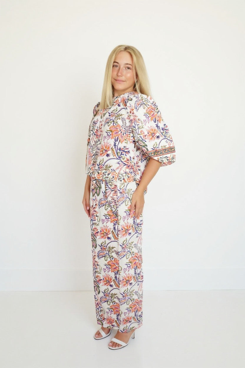 Paige Puff Sleeve Top - Jaipur Print