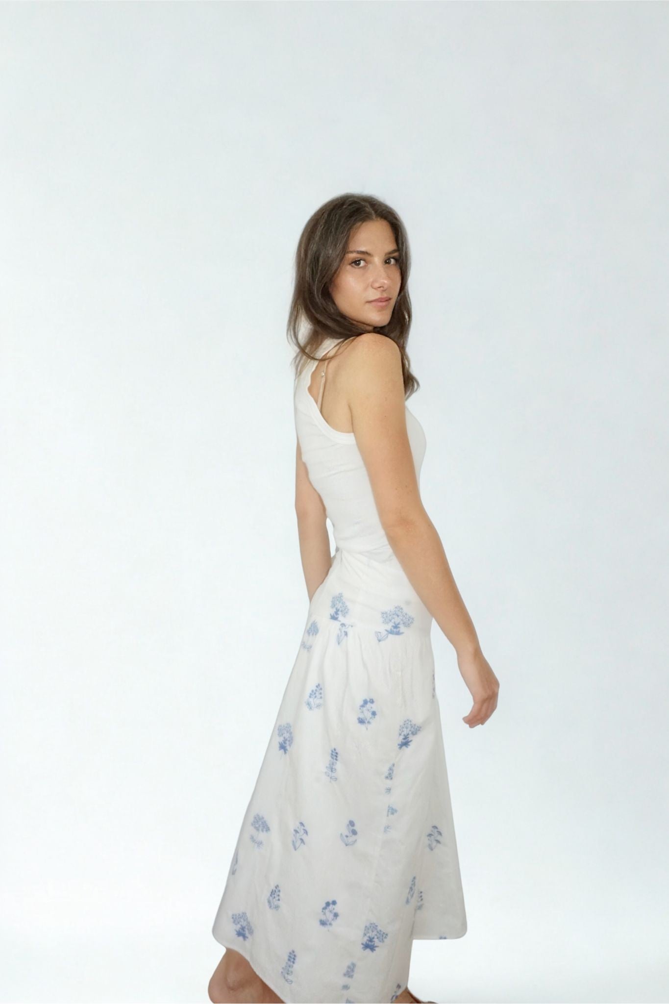 Odessa Skirt in Soft Blue Stitch