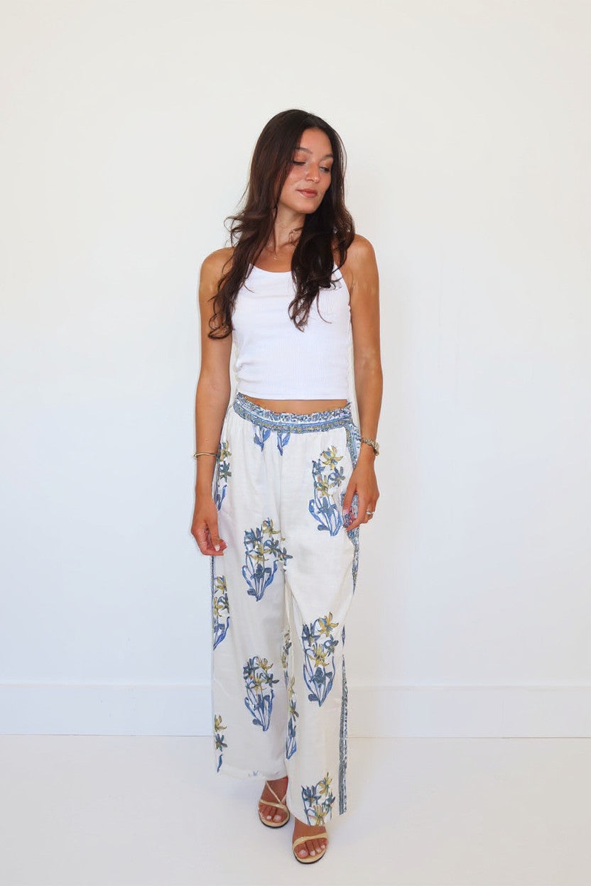 Debbie Beach Pant in Blue Lily