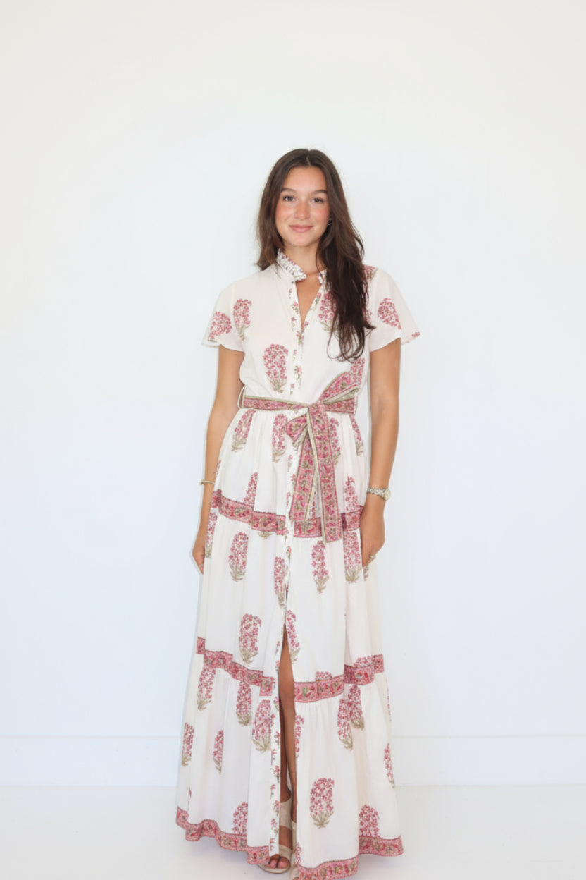 Valerie Tier Dress in Rosewater