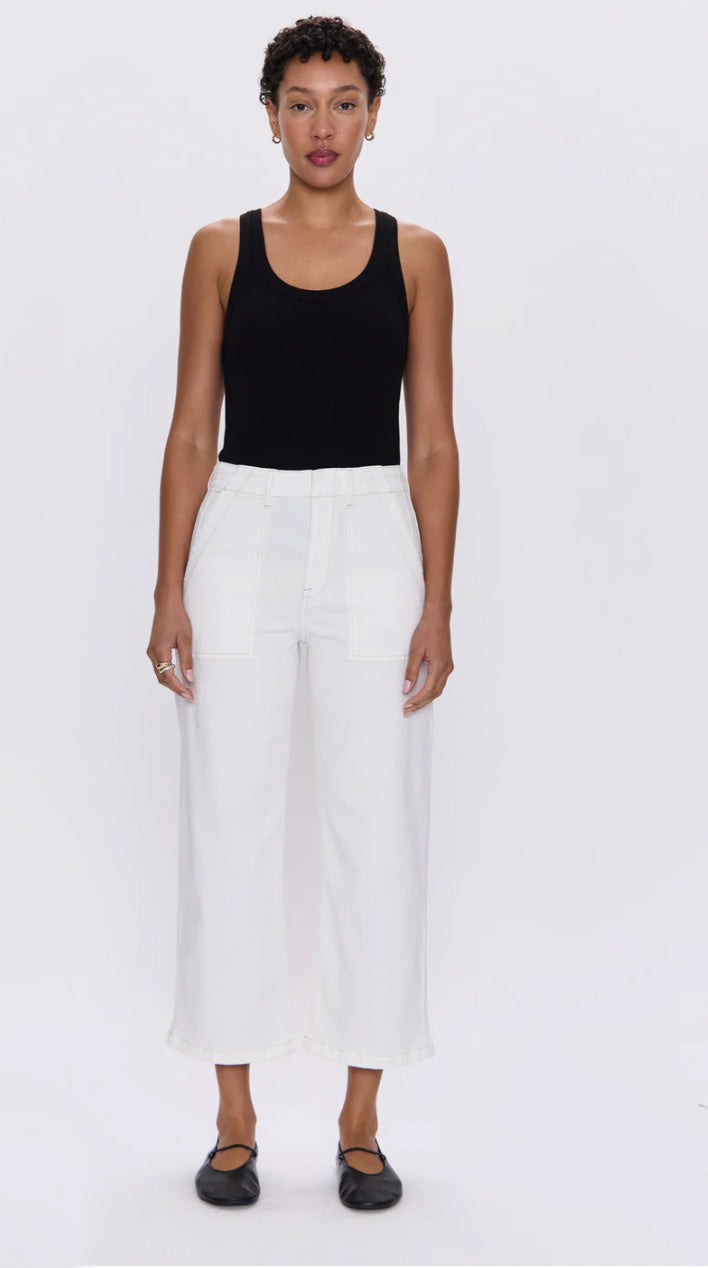Sophia Wide Leg Utility Pant - Le Blanc