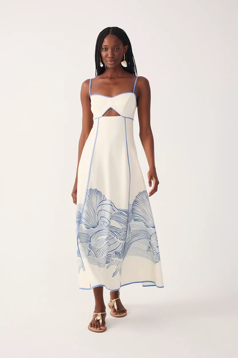 Mergulho Cut Out Linen Dress