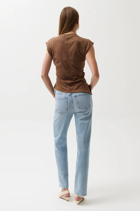 Aleks Mid Rise Straight Long Jean