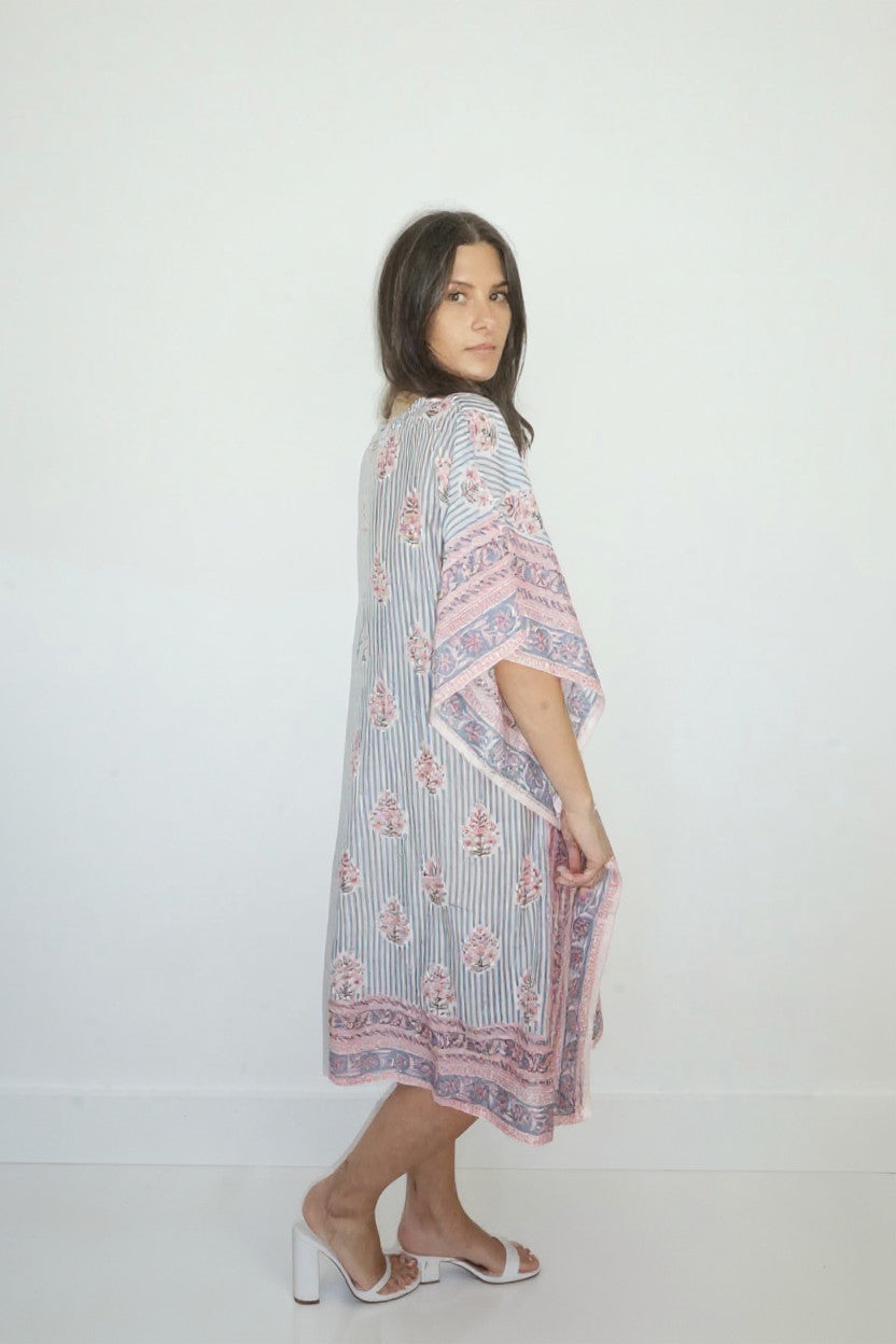 Santorini Kaftan in Blush Bay Stripe