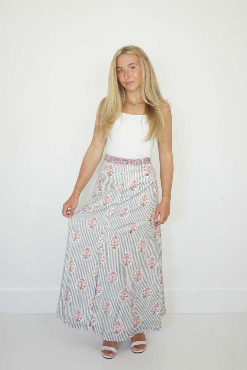 Suhasi Skirt in Blush Bay Stripe