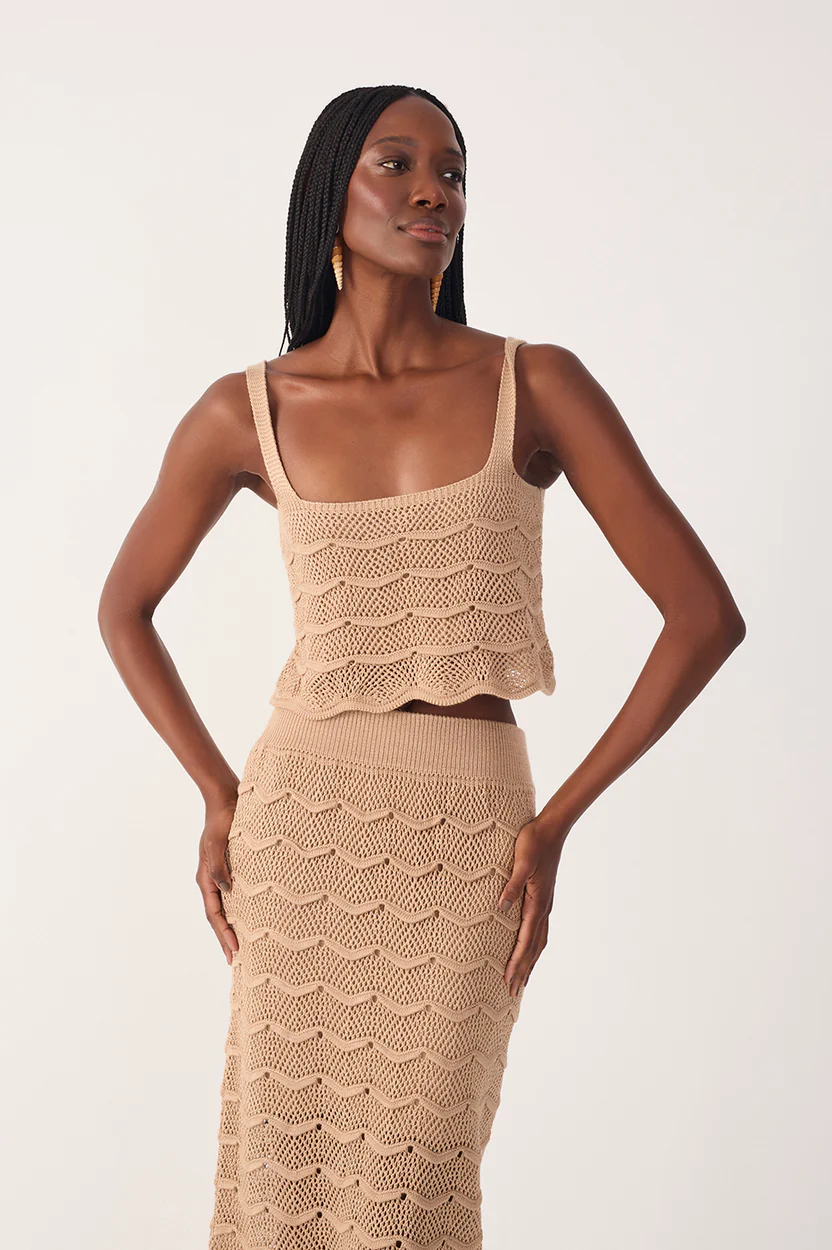 Waves Tricot Crop Top Shirt