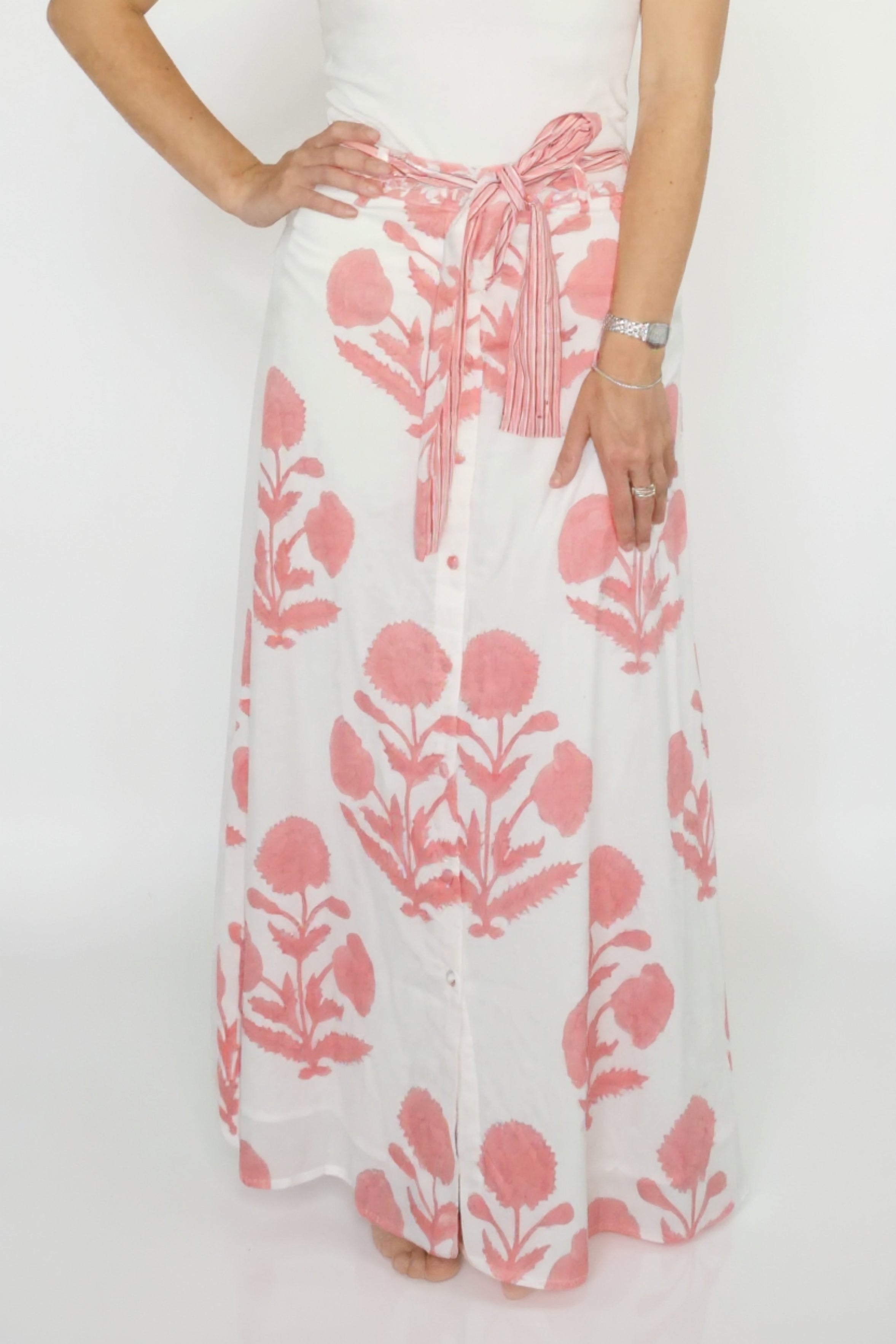 Suhasi Skirt in Buta Pink
