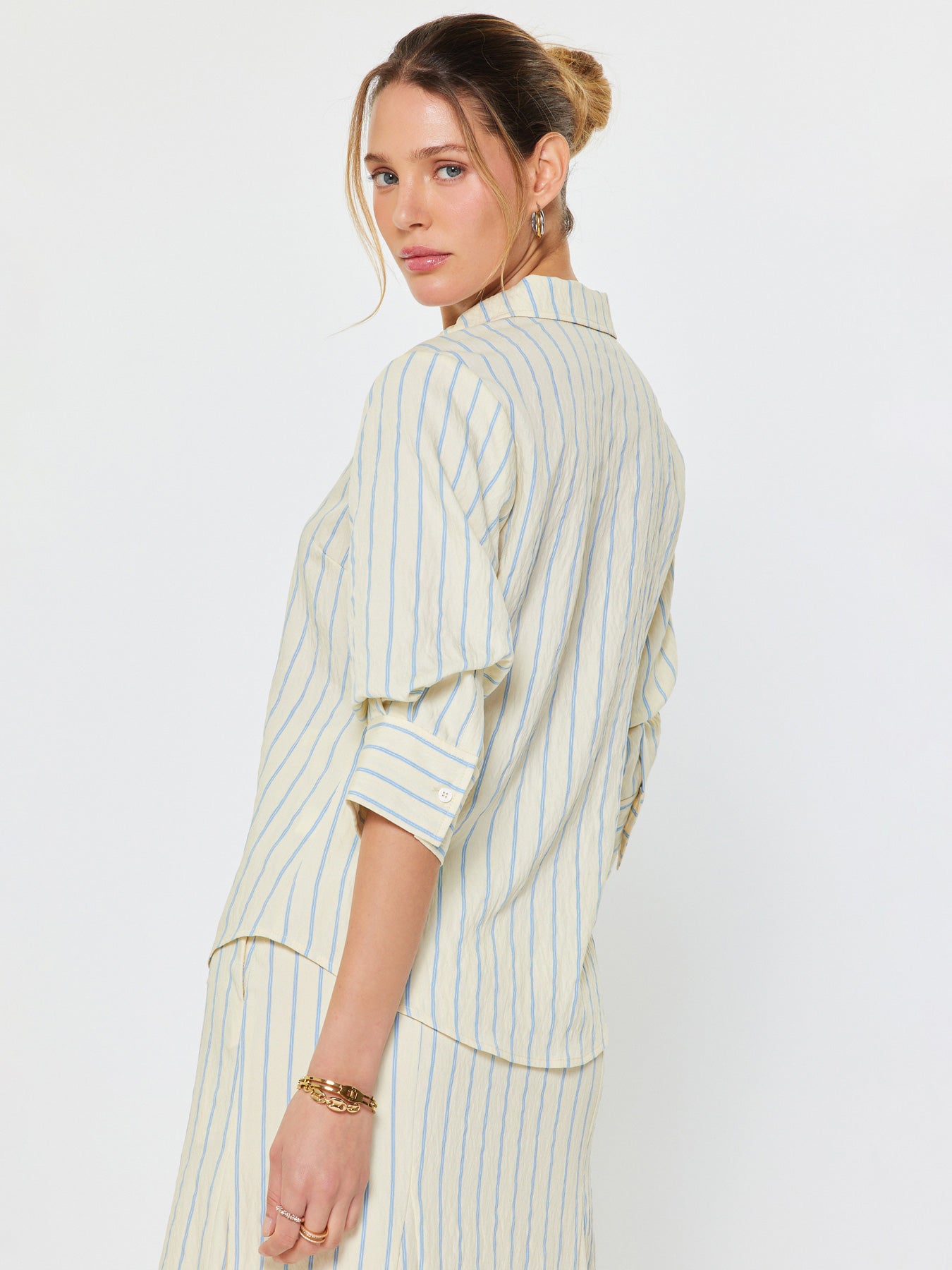 Striped Button Front Shirt