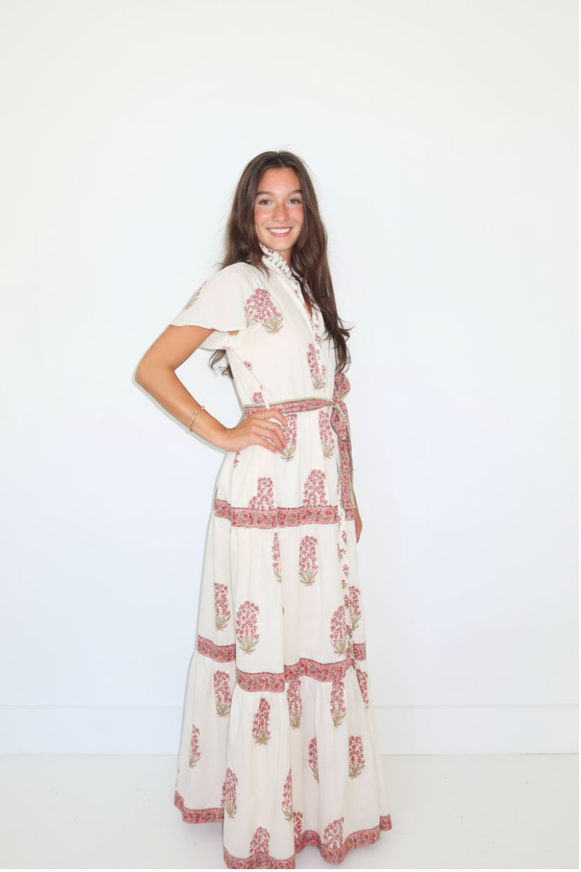 Valerie Tier Dress in Rosewater