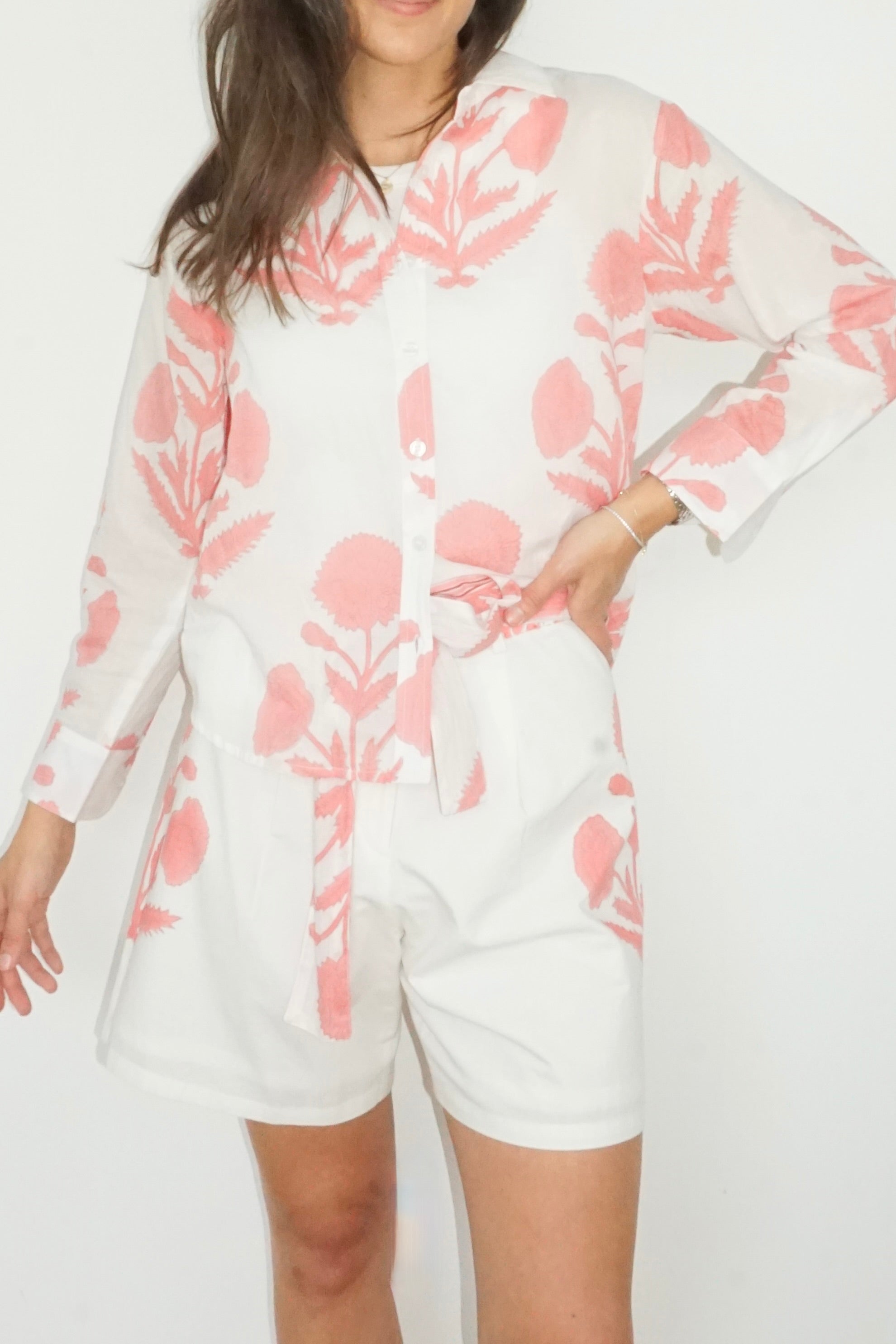 Mable Shirt in Buta Pink