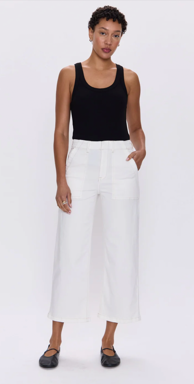 Sophia Wide Leg Utility Pant - Le Blanc