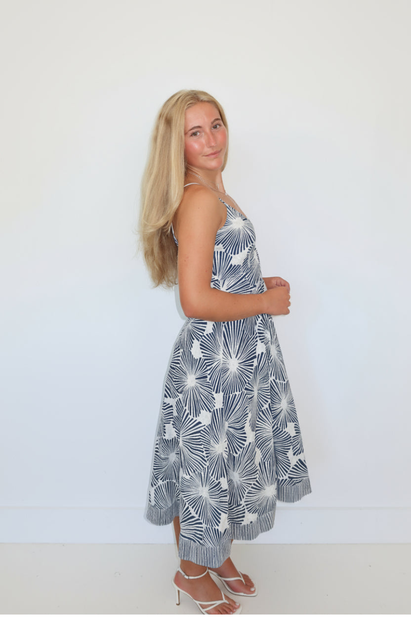 Isabella Midi Dress in Blue Nova