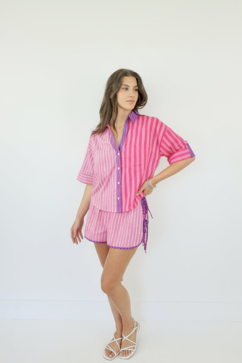 Viola Shirt in Pink Summer Stripe