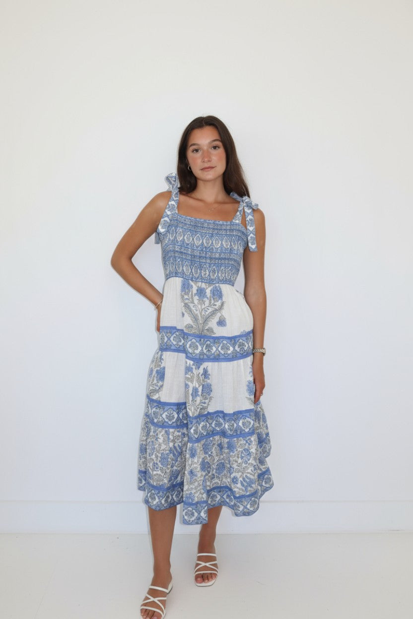 Abigail Dress in Peacock Blue