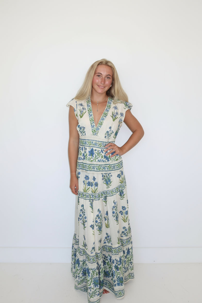 Marcelena Top in Blue Bloom