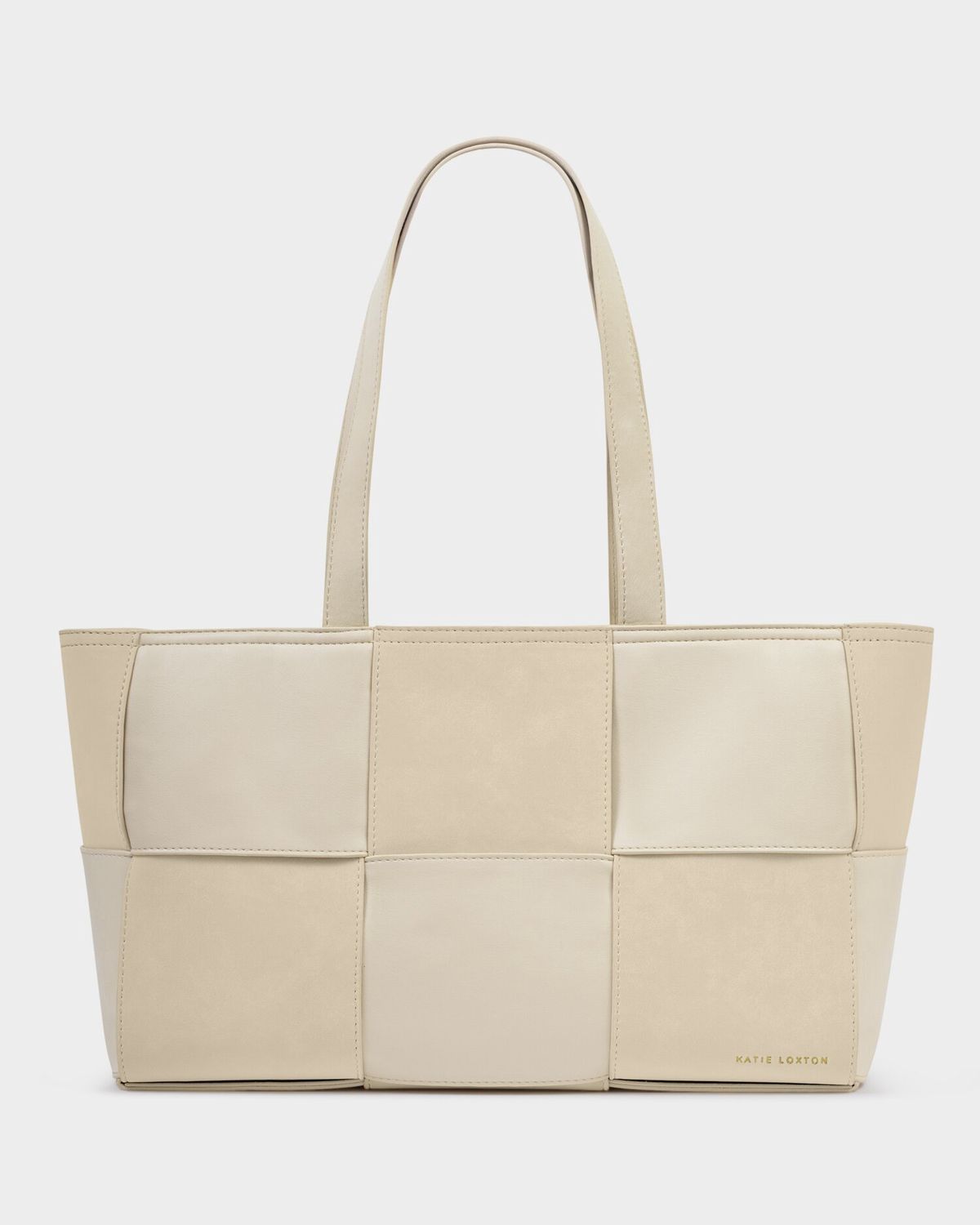 Taya Woven Suedette Tote Bag - Off White