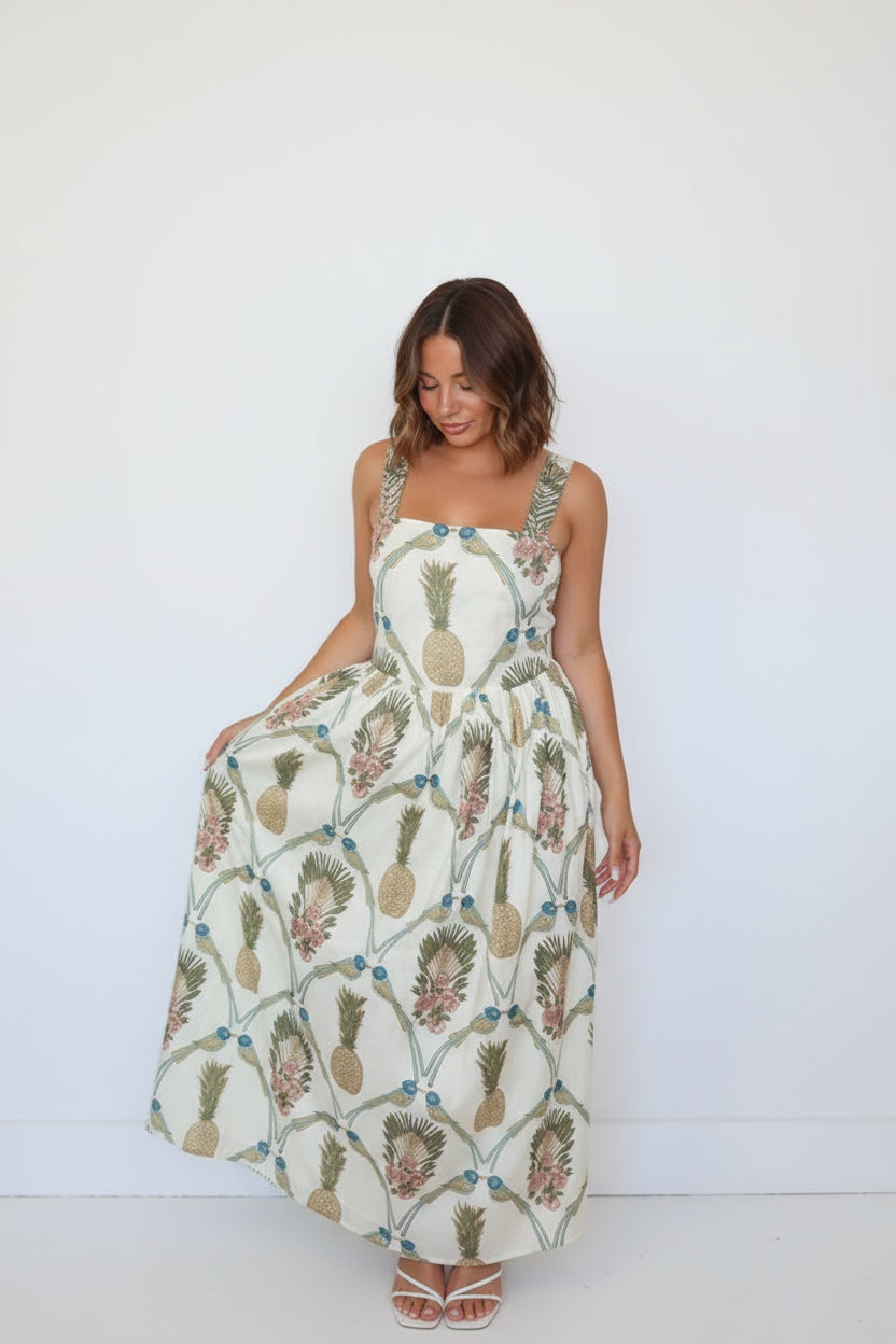 Zena Dress in Royal Tropic