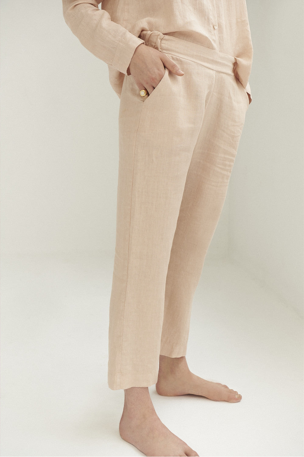 MANGO Beige Linen Pants for Women | Mercari